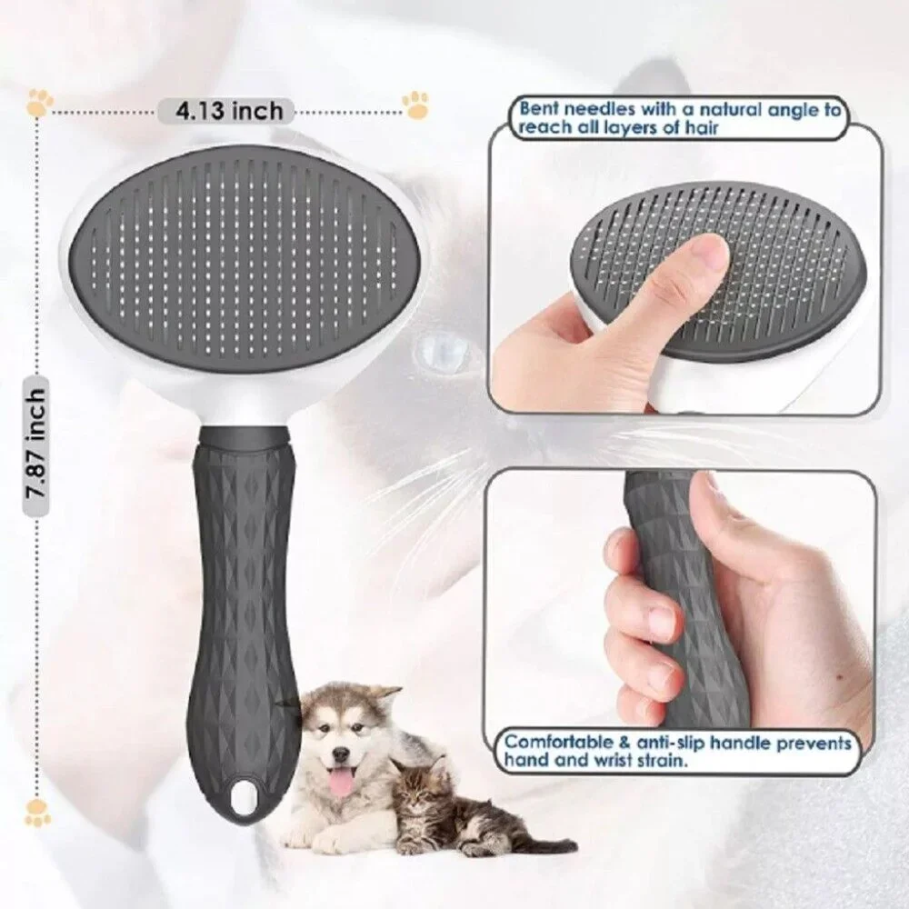 Pet Hair Remover Dog Cat Comb Grooming Massage Deshedding Self Cleaning Brush